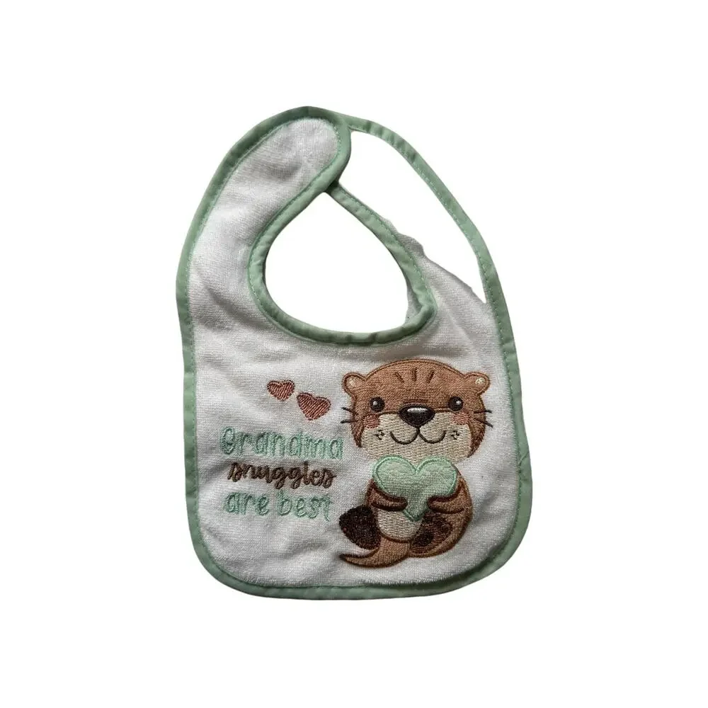 NEAT SOLUTIONS 4 Pack Infant Baby Bibs‎ Cuddlin' With Grandma Terry Cotton (353)